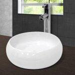 Ecd germany lavabo salle de bain - � 400 x 350 x 155 mm - en c�ramique - rond - blanc - vasque � poser ...