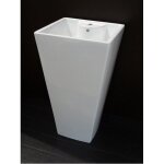 Lavabo totem carr design line - rue du bain - vasque totem haut de gamme - blanc - carr - cramique ...