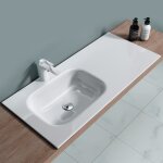 Lavabo vasque blanc 100cm  encastrer lave main doporro colossum04 100x48x14cm