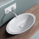 Lavabo vasque � poser blanc ovale 59cm lave main doporro colossum 802 59x35x11cm