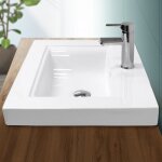 Ecd germany vasque à encastrer lavabo encastré - 605x465x160 mm - en céramique - avec trop - plein et ... Ecd germany vasque à encastrer lavabo encastré - 605x465x160 mm - en céramique - avec trop - plein et ...
