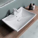 Lavabo vasque  poser ou  monter au mur vier suspendu design bruxelles709 605x44x18cm