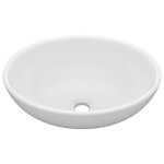 Lavabo vasque ovale de luxe 40 x 33 cm céramique blanc mat 02 0002663 Lavabo vasque ovale de luxe 40 x 33 cm céramique blanc mat 02 0002663