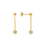 Laval - boucles doreilles plaqu� or et oxyde d?