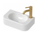 Lave - mains mural - otitec - position droite - 42x22 cm - hauteur 105 cm - blanc - c�ramique sanitaire ...
