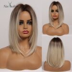Lc316 - 1 - perruque bob synthétique lisse blonde à brune ombrée pour femmes postiche à raie moyenne ... Lc316 - 1 - perruque bob synthétique lisse blonde à brune ombrée pour femmes postiche à raie moyenne ...