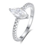 Lcc bague moissanite diamant marquise en argent sterling 925 anneaux de forme sp�ciale europ�ens et am�ricains ...