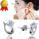Lcc boucles doreilles femmes en argent noel fille fantaisie perle brillant dauphin bijoux cadeau collier ...