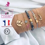 Lcc bracelet femme argent pierre naturelle 5 pieces pure lgance jeune fille or zircon fantaisie cadeau ...