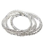 Lcc bracelet femme multirang argent diamant cristaux rglable swarovski blanche lgant soire brillant ...