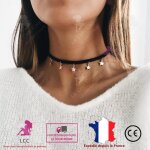 Lcc collier femme ras de cou or choker toile fantaisie pendentif fille cadeau bijou chane anniversaire ...