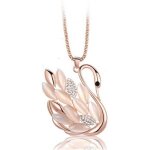 Lcc® collier long / pendentif femme cygne plaqué or cristal opale swarovski chaîne dorée diamant strass ... Lcc® collier long / pendentif femme cygne plaqué or cristal opale swarovski chaîne dorée diamant strass ...