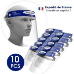 Lcclot de 10 visieres de protection transparente anti projection 32x22 cm - 10 visires lavables et ...