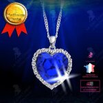 Lcc® romantique titanic océan colliers pendentif coeur pour femmes blue crystal strass choker en argent ... Lcc® romantique titanic océan colliers pendentif coeur pour femmes blue crystal strass choker en argent ...