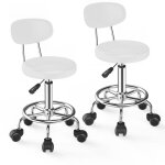 Ldszxne lot de 2 tabouret de bureau � roulettes reglable en hauteur pivotant avec dossier ergonomique ...