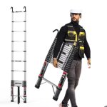 L�chelle t�lescopique de 44 m�tres est pliable avec 2 crochets �chelle multifonction avec une charge ...