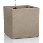 Pot de fleurs - lechuza - canto square - beige - pierre naturelle - avec rserve deau