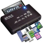 Lecteur de cartes m�moires tout en un : usb 2. 0 mini sd mmc mobile sdhc m2 tf xd cf noir b09740