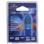 Lecteur de carte sdhc titanum / minisdhc / microsdhc / rs / mm ta101b bleu usb 2. 0 esperanza ta101b