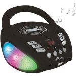 Lecteur cd bluetooth lexibook iparty avec effets lumineux et usb - pour enfant - noir