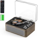 Lecteur cd bluetooth portable avec haut - parleurs 3600mah rechargeable vintage pour maison lecteur cd ...