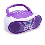 Lecteur cd portable pop purple, lecture cd - r / cd - rw / cd - mp3, radio fm, port usb, son stro 6w, ...