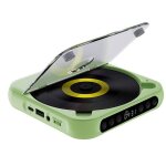 Lecteur cd portable bluetooth batterie 2000mah hifi compatible cd & usb aux port 35 mm - vert