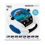 Lecteur cd portable mp3 usb bleu et blanc motif dauphin Lecteur cd portable mp3 usb bleu et blanc motif dauphin