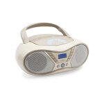 Lecteur cd portable soft grey, lecture cd - r / cd - rw / cd - mp3, radio fm, port usb, son stro 6w, ...