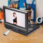 Lecteur de dvd 9 po lecteur vido dvd portable lcd  cran large rotatif radio fm jeu sd usb av cd 800 ...