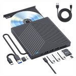 Lecteur dvd externe - folaya - 7 en 1 - usb 3. 0 - type - c - compatible windows / linux / mac os