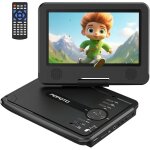 Lecteur dvd portable 95 avec �cran pivotant hd 75 pour voiture et enfants autonomie 4 - 6 heures support ...