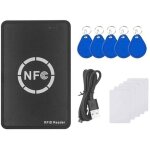 Lecteur enregistreur rfid nfc avec carte 5xuid et duplicateur porte - cl�s pour copie badge cl� ic