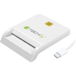 Lecteur / graveur de carte  puce usb - c - techly - compact - usb 2. 0 - blanc - pratique
