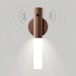 Led batterie applique mural en bois avec dtecteur de mouvement intrieur intelligent sans fil lampe ...