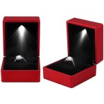 Led bo�te � bijoux �clair� rangement de bague pr�sentoir �tui cadeau �crin pour bague hy3535 hb047 - ...