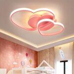 Plafonnier led dimmable - coeur - métal - rose - 50 cm Plafonnier led dimmable - coeur - métal - rose - 50 cm