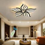 Led dimmable plafonnier salon lustres avec t�l�commande moderne chambre forme de fleur luminaire de plafond ...