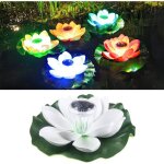 Dcoration clairage - nnuphar - led flottante solaire - couleurs vives - rsistante  leau - flottante ...