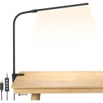 Led lampe de bureau avec bras pivotant lampe de pince de protection des yeux usb 3 couleurs & 10 niveaux ...