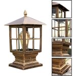 Led lampe pilier portail exterieur e27 moderne lampadaire de jardin �tanche lampe pilier exterieurbronze ...