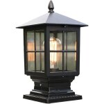 Lampe pilier - annefly - moderne - e27 - tanche - noir