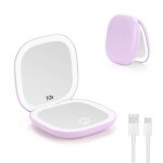 Led miroir grossissant miroir de poche chargement usb 3 lumi�res r�glable interrupteur magn�tique pliable ...