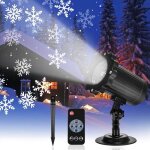Led projecteur nol lampe chute de neige lumire avec tlcommande ip65 impermable extrieur et intrieur ...