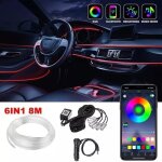 Lampe led voiture interieur - 1 set=4pcs 48 rgb bande led voiture accessoire voiture interieur cadeau ...