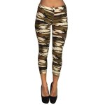 Legging camouflage militaire stretch pour femme - vert - taille m