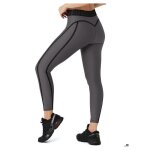 Legging sport femme taille haute gris l opaque et respirant - pantalon yoga fitness running s�chage rapide ...
