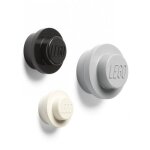 Support mural d�coratif - lego - jeu de crochets muraux - 3 pi�ces - gris noir et blanc - design contemporain ...