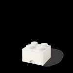Lego - brique de rangement empilable 4 avec tiroir blanc