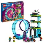 Lego city stuntz 60361 le dfi ultime des motards cascadeurs, jouet motos pour 1 ou 2 joueurs